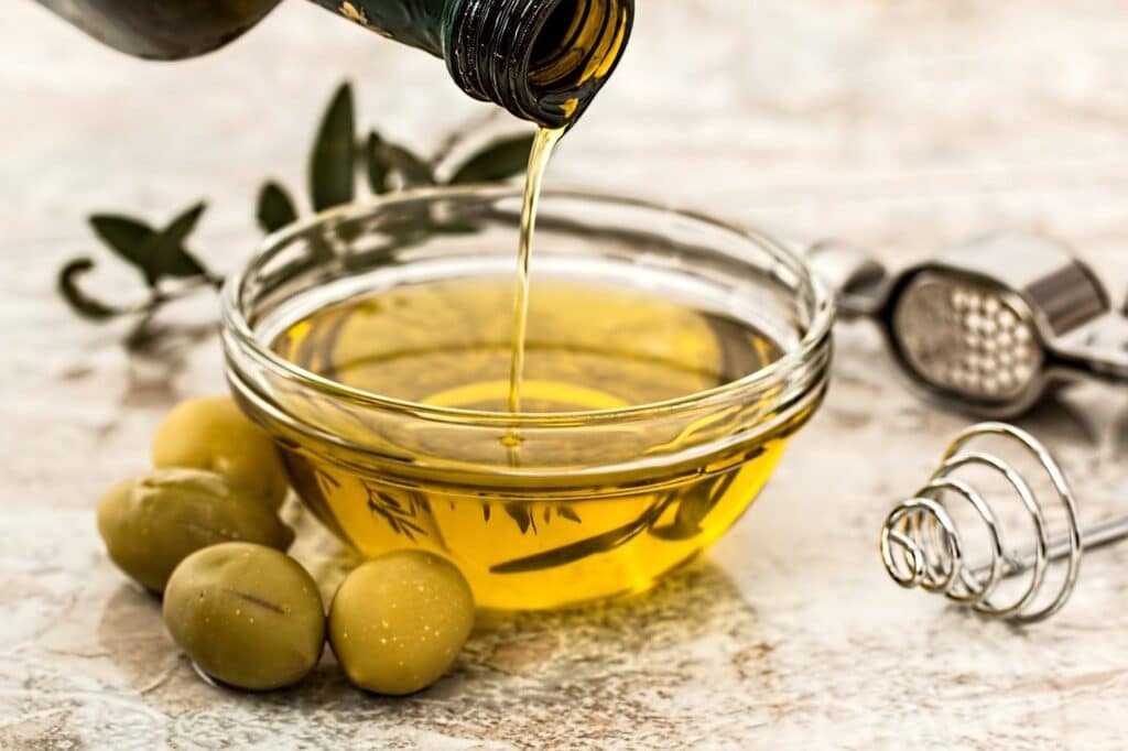 olive oil, olives, food